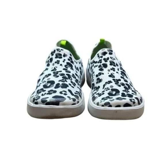 Oofos OOmg Snow Leopard Print Women Size 9 EU 40 Recovery Comfort Slip On Shoes - Picture 6 of 7